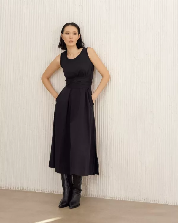 robe longue noire eva kayan annc tarbes
