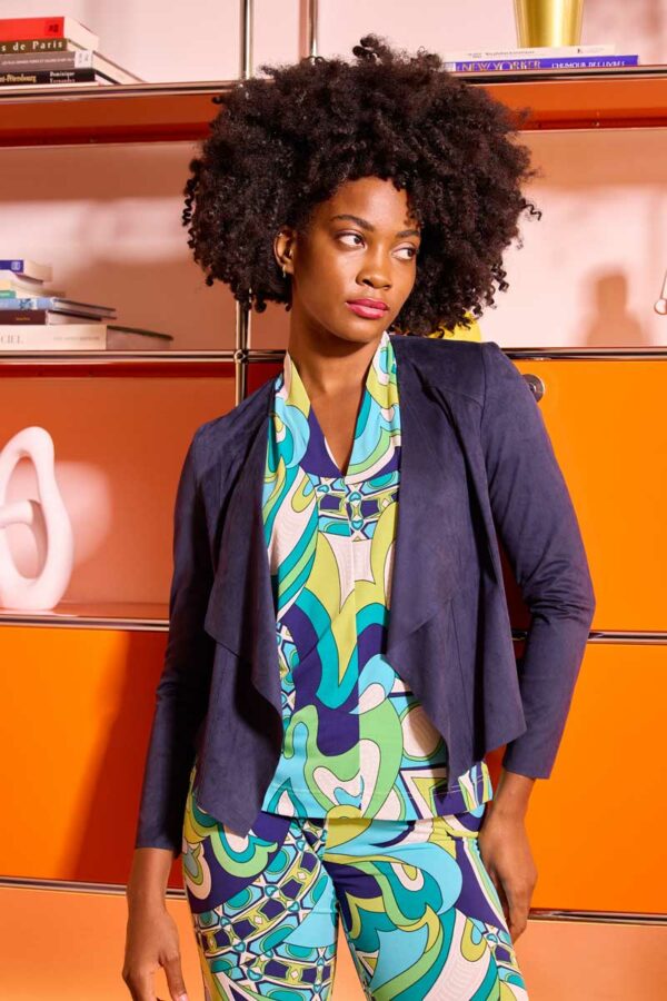 veste daim marine nathalie chaize boutique femme à tarbes