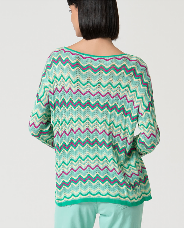 Pull à manches longues en maille Turquoise SURKANA