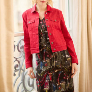 blouson rouge nathalie chaize à découvrir chez ann'c à Tarbes