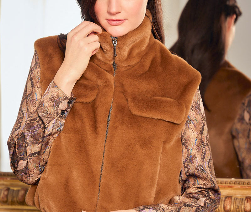 GILET POLA CAMEL-NATHALIE CHAIZE