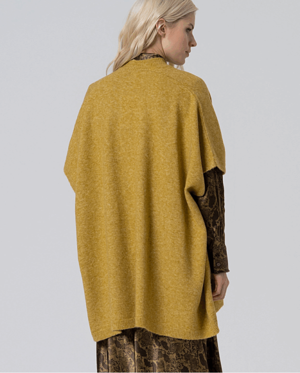 Poncho ouvert en tricot avec poches Moutarde SURKANA ANNC TARBES