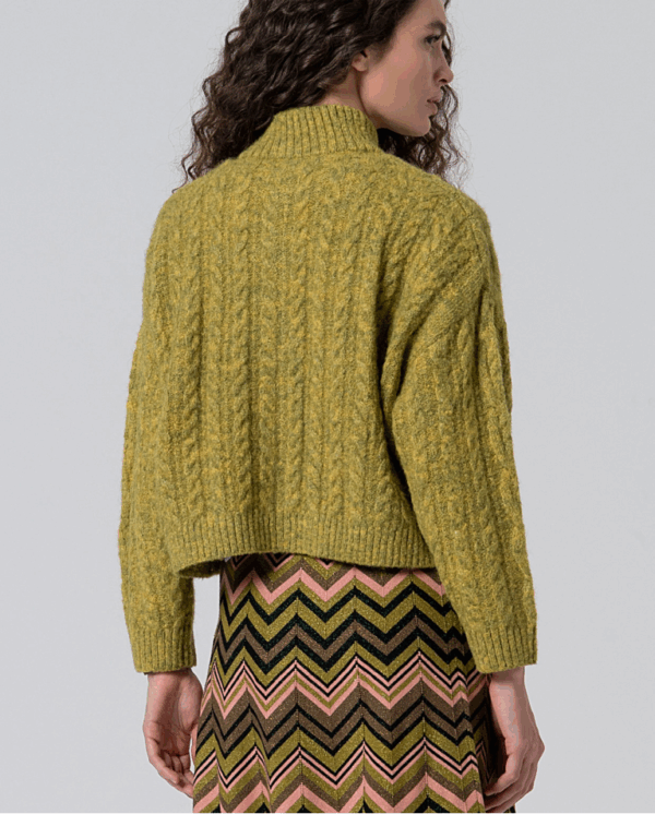 Cardigan chunky texturé Aranese Kaki foncé SURKANA ANN'C TARBES