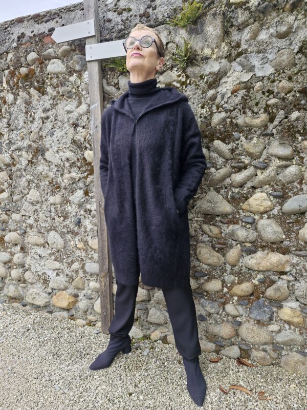 Veste longue racoon capuche charming smile cachemire annc tarbes
