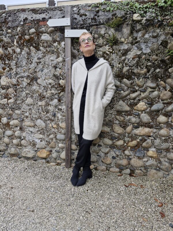 Veste longue racoon capuche charming smile cachemire annc tarbes
