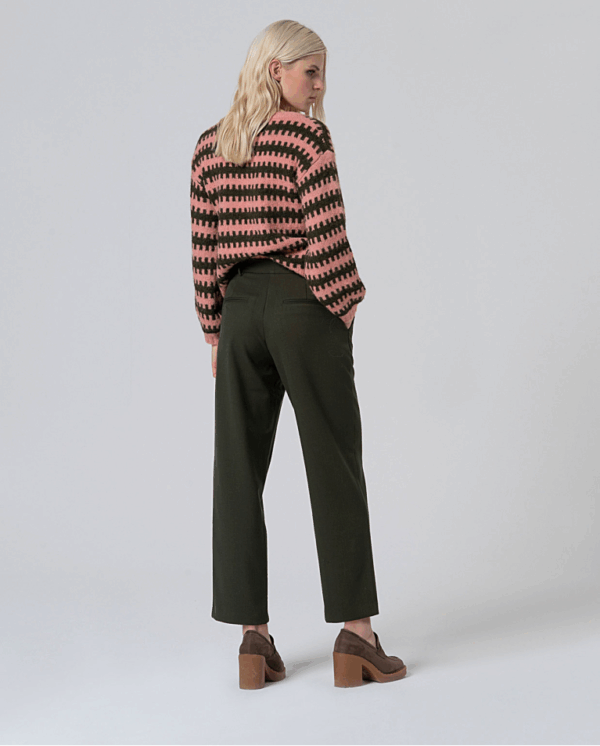 Pantalon tailleur droit avec poches Kaki SURKANA ANNC TARBES