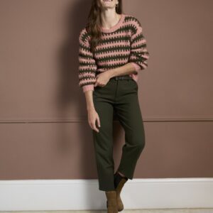 Pantalon tailleur droit avec poches Kaki SURKANA ANNC TARBES