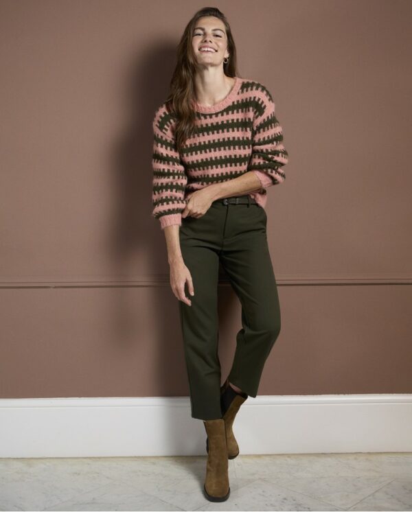 Pantalon tailleur droit avec poches Kaki SURKANA ANNC TARBES