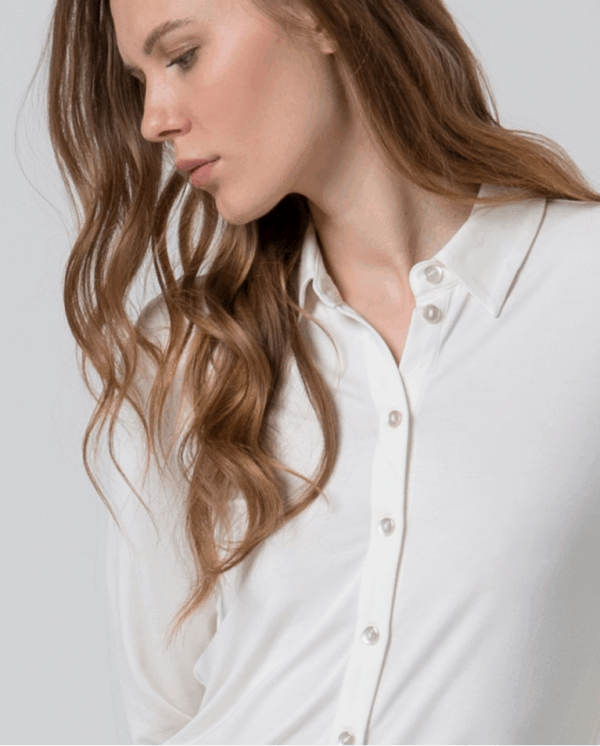 Chemise en bambou extensible et douce Écru
