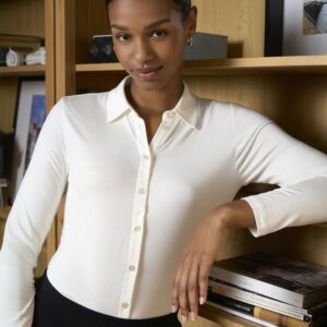 Chemise en bambou extensible et douce Écru