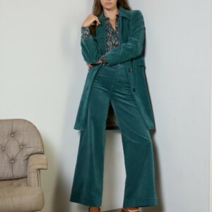 Pantalon large en velours côtelé Bleu acier SURKANA ANNC TARBES