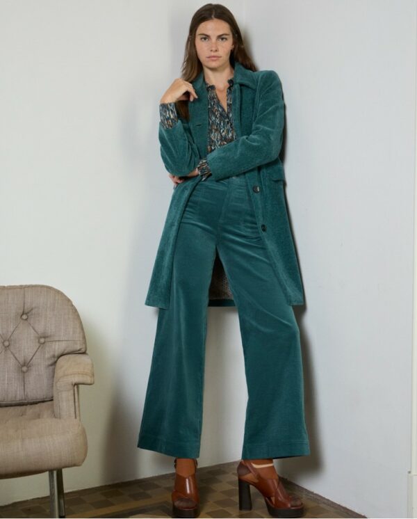 Pantalon large en velours côtelé Bleu acier SURKANA ANNC TARBES