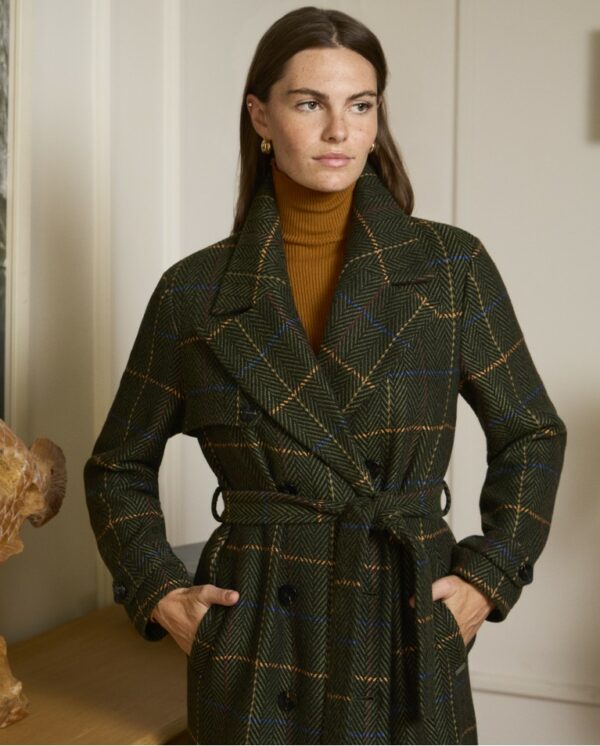 Trench croisé en laine mélangée Khaki SURKANA ANN'C TARBES