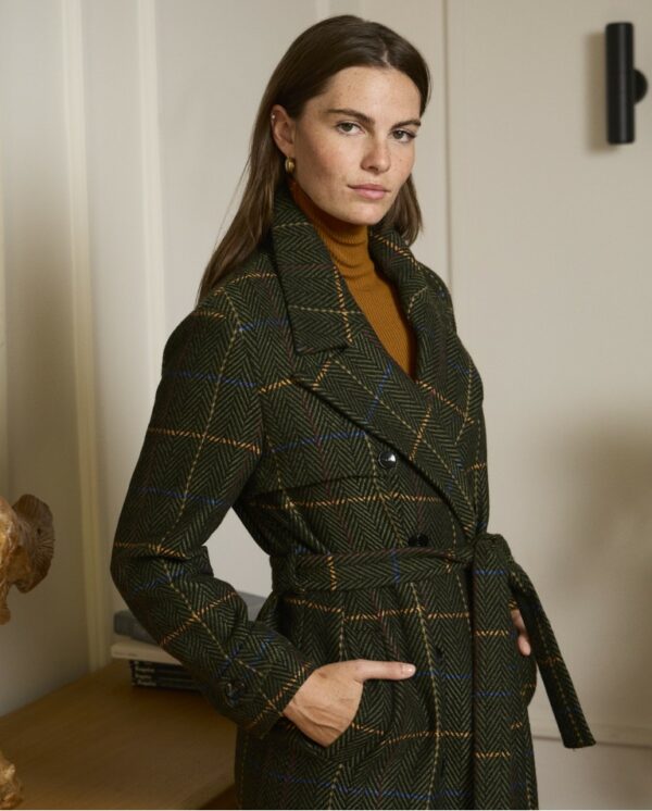 Trench croisé en laine mélangée Khaki SURKANA ANN'C TARBES