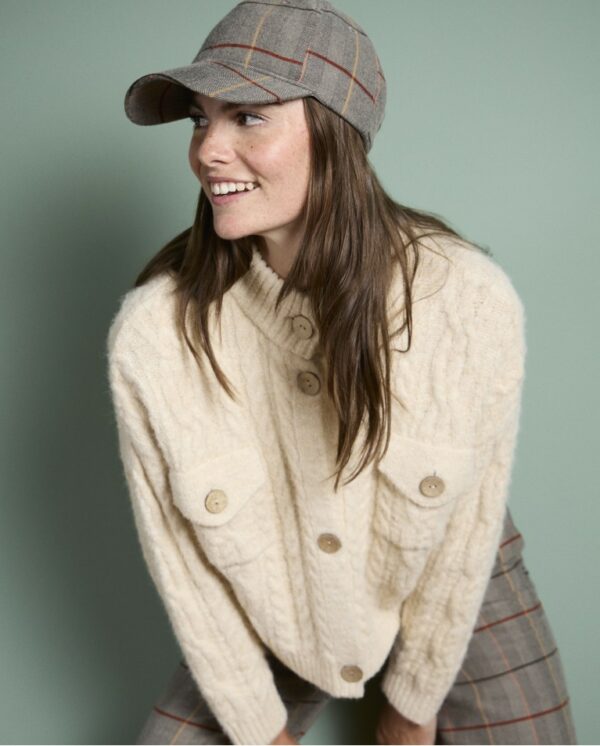 Cardigan chunky texturé Aranese écru SURKANA ANN'C TARBES