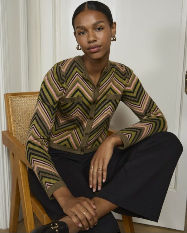 Veste en maille zigzag lurex Vert SURKANA ANNC TARBES
