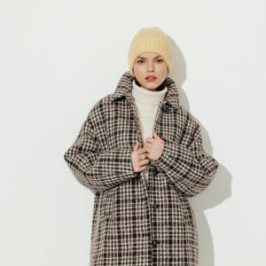 Manteau esprit surveste oversize en lainage à carreaux TRENCH AND COAT ANNC TARBES