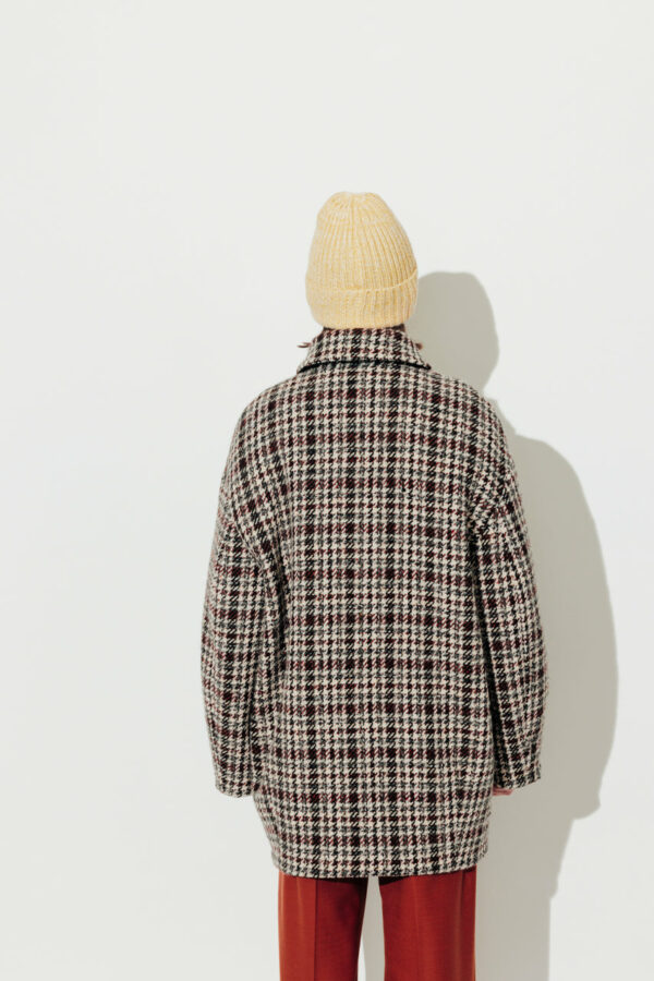 Manteau esprit surveste oversize en lainage à carreaux TRENCH AND COAT ANNC TARBES
