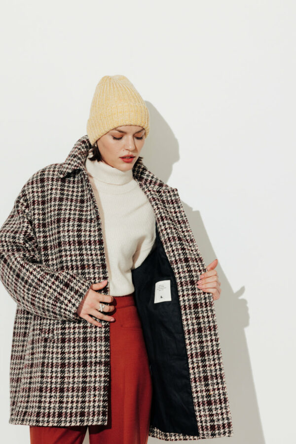 Manteau esprit surveste oversize en lainage à carreaux TRENCH AND COAT ANNC TARBES
