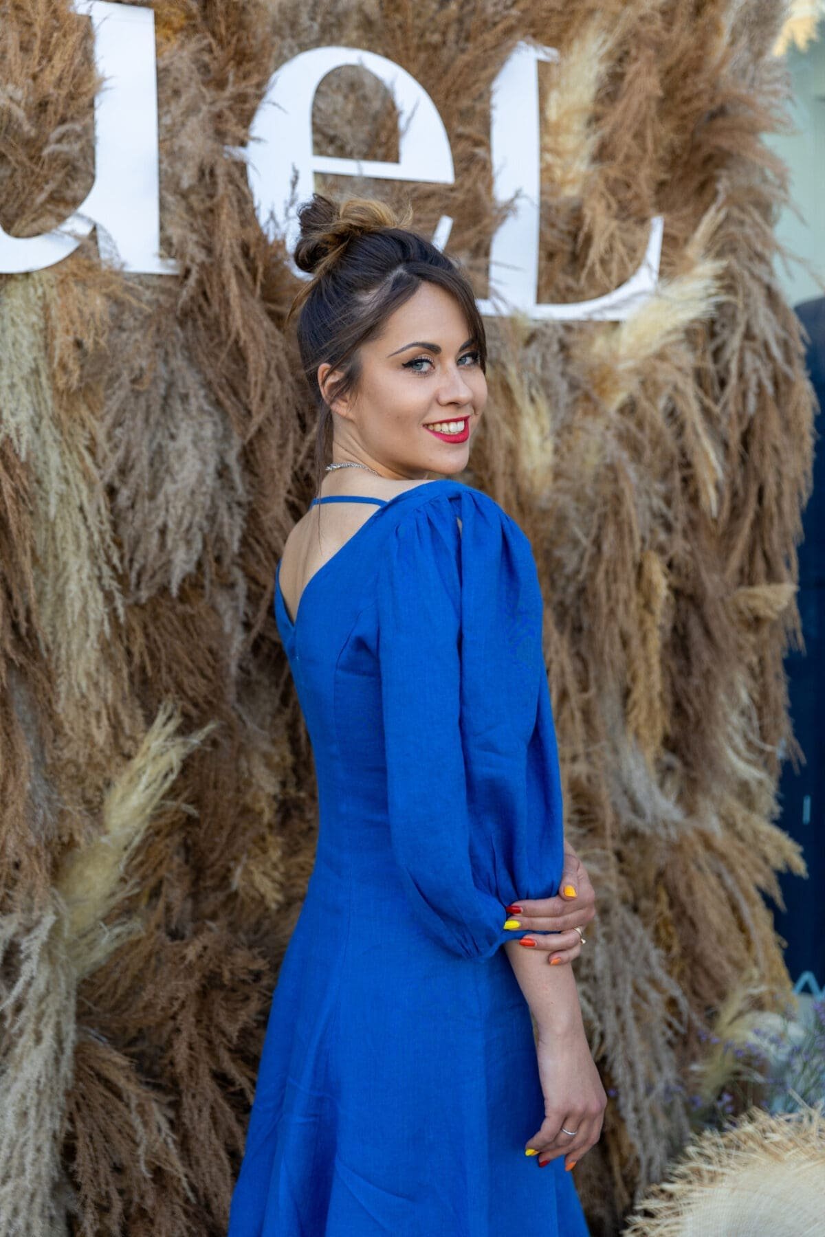 ROBE LONGUE BLEU LIN-LUEL