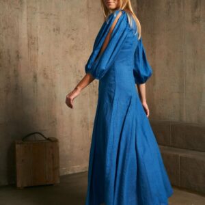 ROBE LONGUE BLEU LIN-LUEL