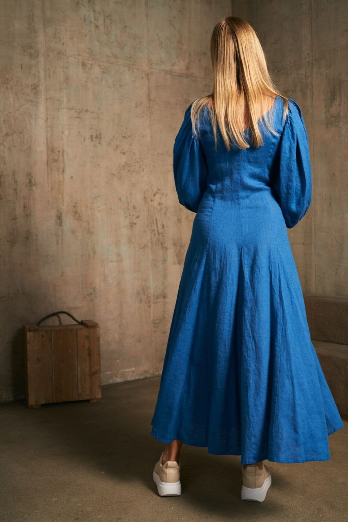 ROBE LONGUE BLEU LIN-LUEL
