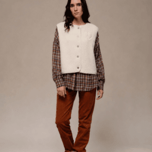 Gilet sans manches femme Coloris calcaire Effet moumoute MAT DE MISAINE ANNC TARBES