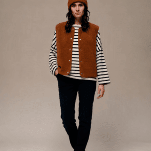 Gilet sans manches femme Coloris calcaire Effet moumoute MAT DE MISAINE ANNC TARBES